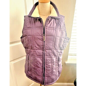 Woolrich Womens Puffer Vest Zip Pockets Large Amethyst Light Purple